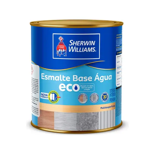 Tinta Esmalte Eco Acetinado Base Água 0,9L Branco  Sherwin Williams