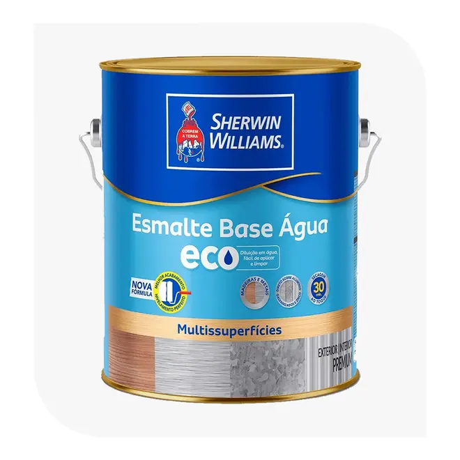 Tinta Esmalte Eco Brilho Base Água 3,6L Branco Sherwin Williams