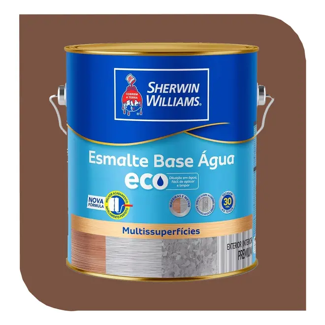 Tinta Esmalte Eco Brilho Base Água 3,6L Tabaco Sherwin Williams