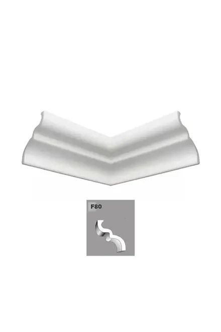 Moldura Rodateto Canto F80 Branco 02 Pç com 24cm FBDF80CA Epex