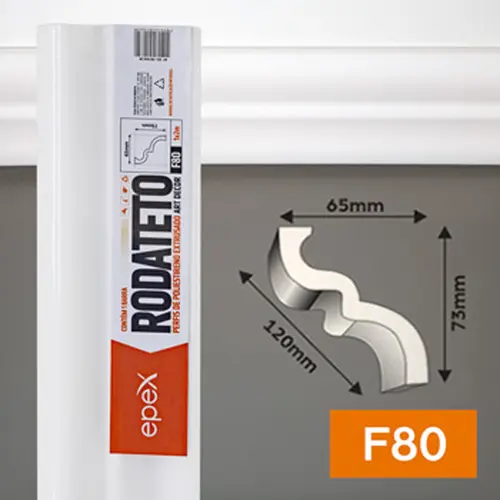 Moldura Rodateto Canto F80 Branco 02 Pç com 24cm FBDF80CA Epex