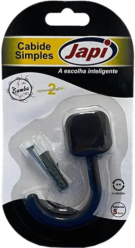 Cabide Toalha Simples Samba Preto Japi