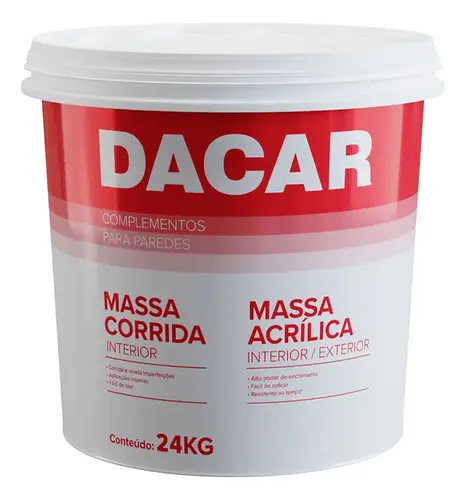 Massa Acrílica Balde 24Kg Dacar