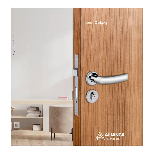 Fechadura Galaxy Externa Cromada Roseta 40mm 4181 Aliança