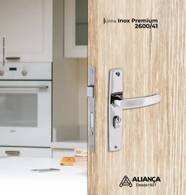 Fechadura Premium Externa Inox Pol. 2600/41 071936 Aliança
