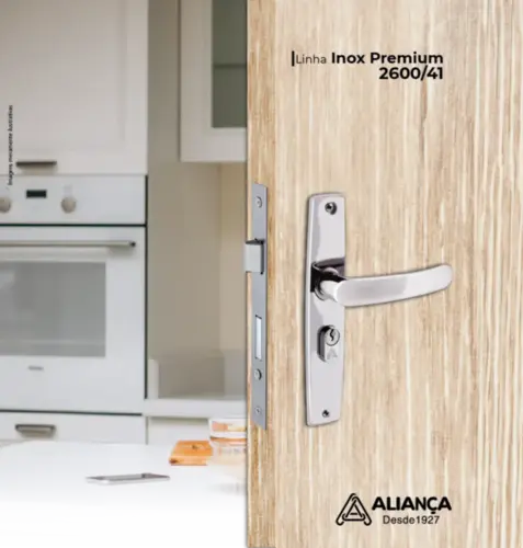 Fechadura Premium Externa Inox Pol. 2600/41 071936 Aliança