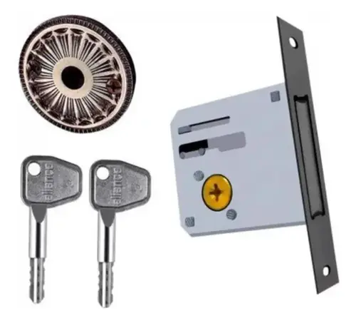 Fechadura Tetra Auxiliar para Porta de Entrada Antique 59mm F2000 ZLO Aliança