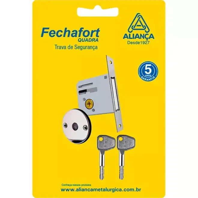 Fechadura Simples Tetra Auxiliar  F2000  Inox Polido 025526 Aliança