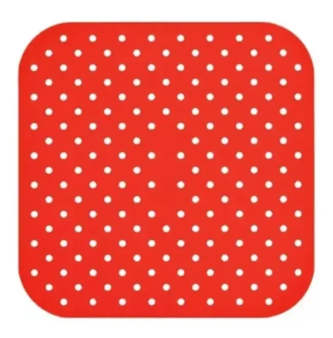 Forro Tapete Silicone p/Airfryer Quadrado 18cm Vermelho Dolce Home