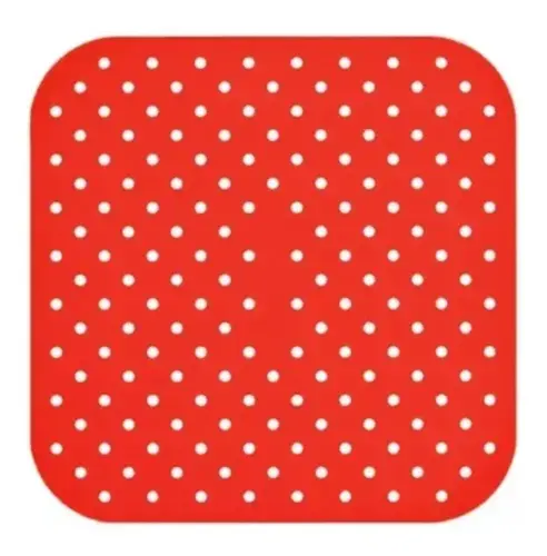 Forro Tapete Silicone p/Airfryer Quadrado 18cm Vermelho Dolce Home