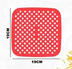 Forro Tapete Silicone p/Airfryer Quadrado 18cm Vermelho Dolce Home
