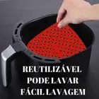 Forro Tapete Silicone p/Airfryer Quadrado 18cm Vermelho Dolce Home