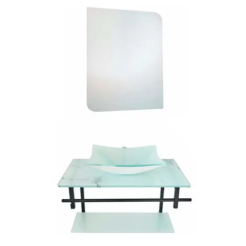 KIT LAVABO+CUBA+ESPELHO RUBI 40CM MARM BCO VS META