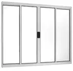 Janela de Correr 4 Folhas Soft Branca s/Grade 100x120 Proex