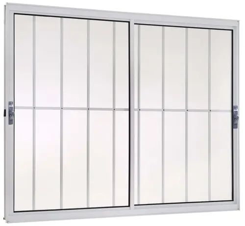 Janela de Correr 2 Folhas Soft Branca c/Grade 100x120 Proex