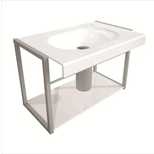 Lavabo França 66cm Chelles Branco 1950 Cris Metal