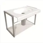 Lavabo França 66cm Chelles Branco 1950 Cris Metal