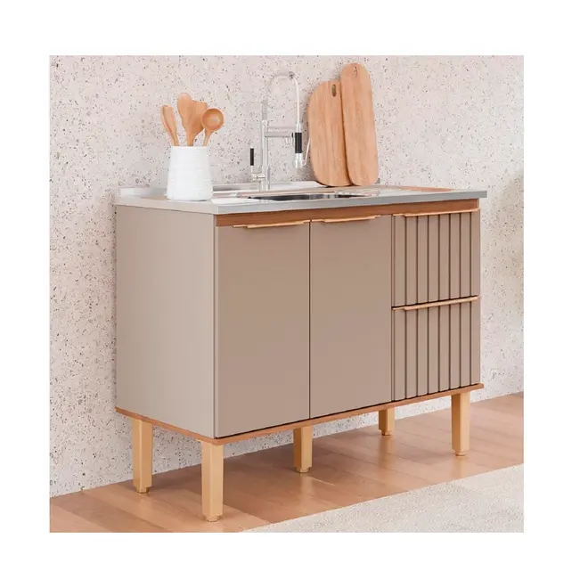 Gabinete de Cozinha Agata 1,14m Cappuccino/freijo MGM