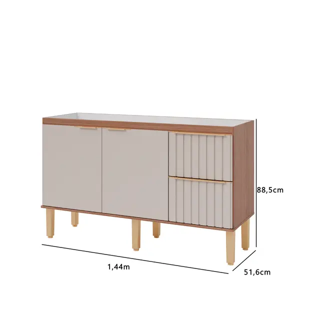 Gabinete de Cozinha Agata 1,44m Cappuccino/Freijo  MGM
