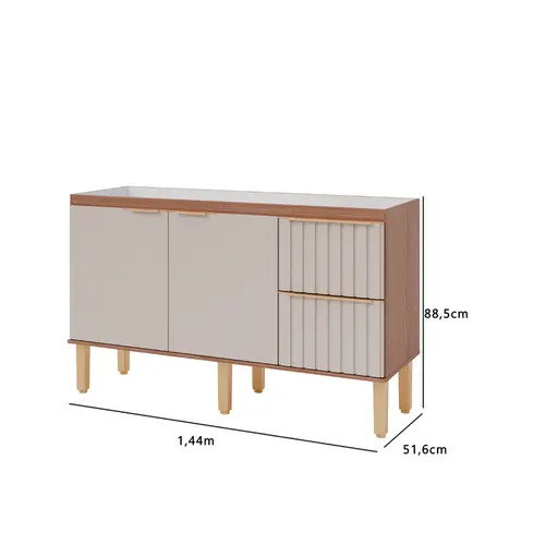 Gabinete de Cozinha Agata 1,44m Cappuccino/Freijo  MGM
