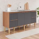 Gabinete de Cozinha Agata 1,74m Freijo/Titanium MGM