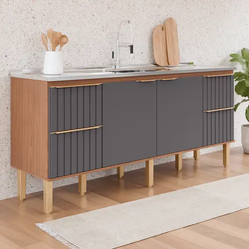 Gabinete de Cozinha Agata 1,94m Freijo/Titanium MGM