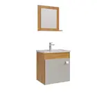 Kit Gabinete Banheiro Iris 44cm Cinamomo/Off White MGM