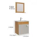 Kit Gabinete Banheiro Iris 44cm Cinamomo/Off White MGM