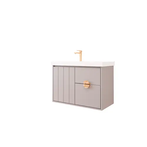 Gabinete de Banheiro Copenhague 80cm Platina MGM