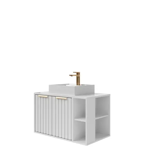 Gabinete de Banheiro Noruega 80cm Branco MGM