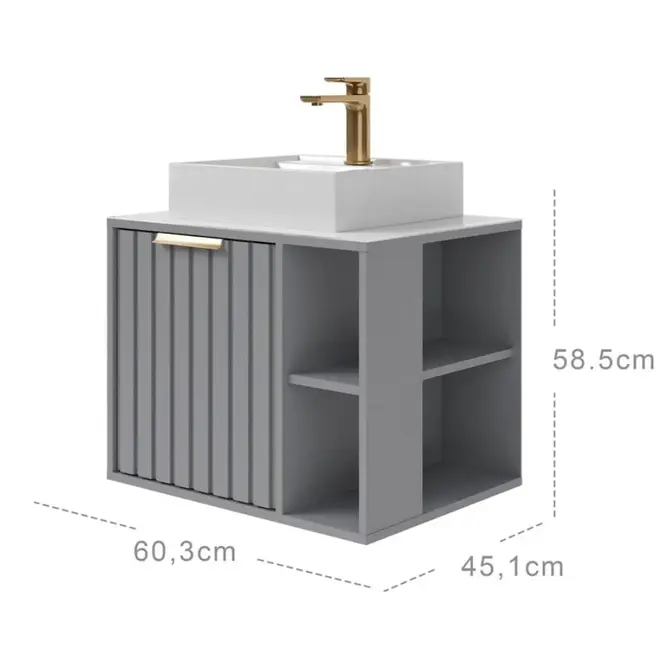 TOUCADOR NORUEGA 60CM PLATINA MGM