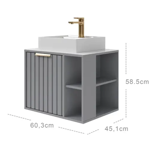 TOUCADOR NORUEGA 60CM PLATINA MGM