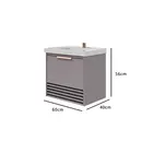 Gabinete de Banheiro Paraty 60cm Platina MGM