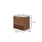 Gabinete de Banheiro Paraty 60cm Freijo MGM