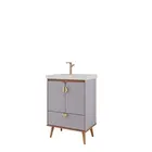Gabinete de Banheiro Trancoso 60cm Platina/Freijo MGM