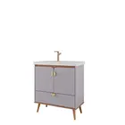 Gabinete de Banheiro Trancoso 80cm Platina MGM