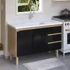 Gabinete de Cozinha Atenas 1,16m Preto AJR