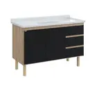 Gabinete de Cozinha Atenas 1,16m Preto AJR