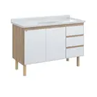 Gabinete de Cozinha Atenas 1,16m Branco AJR