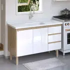Gabinete de Cozinha Atenas 1,16m Branco AJR