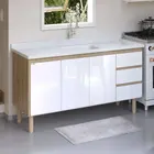 Gabinete de Cozinha Atenas 1,44m Branco AJR