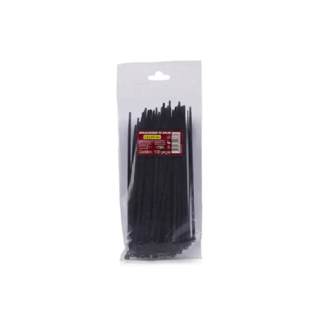 Abraçadeira Nylon 4,8x200mm Preto Pct 100un. Force Line