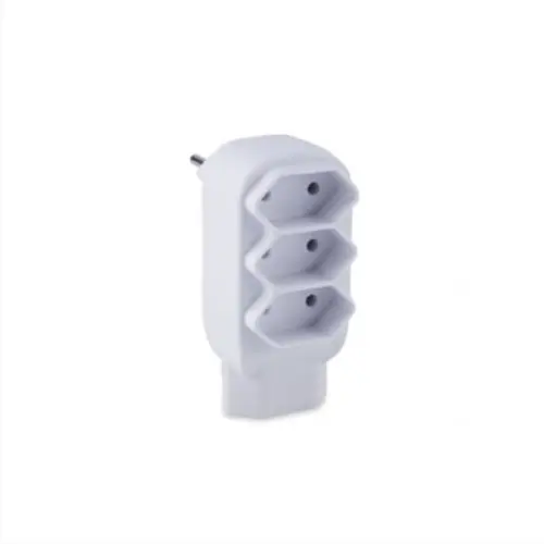 Adaptador 2P com 04 saídas para Tomada 10A 250v Branco Force Line