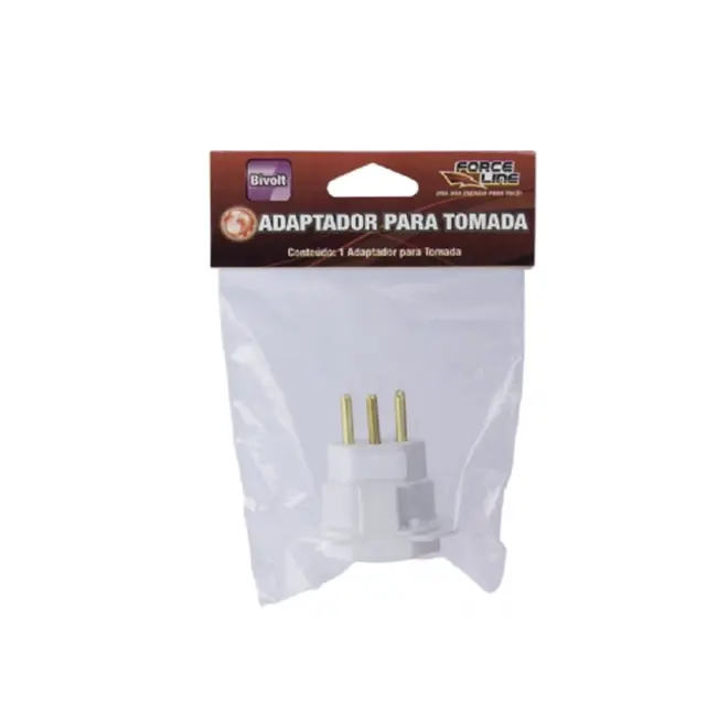 Adaptador 2P+T 10A Antigo para Tomada Nova Branco 4313 Force Line
