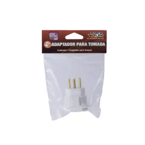 Adaptador 2P+T 10A Antigo para Tomada Nova Branco 4313 Force Line