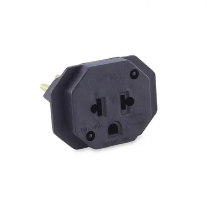 Adaptador 2P+T 10A Antigo para Tomada Nova Preto 4312 Force Line