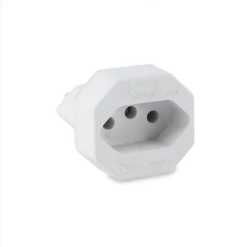 Adaptador 2P+T Novo para Tomada Antiga Branco 15A 4317 Force Line