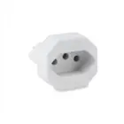Adaptador 2P+T Novo para Tomada Antiga Branco 15A 4317 Force Line