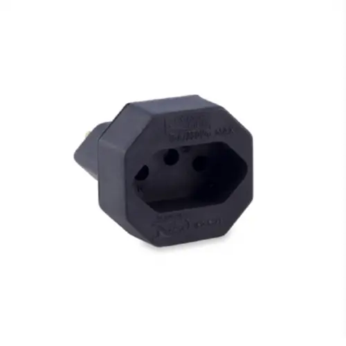 Adaptador 2P+T Novo para Tomada Antiga Preto 15A 4316 Force Line