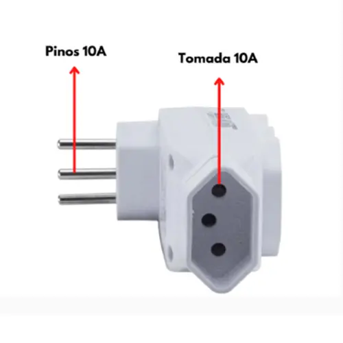 Pino Multiplicador Tripolar 4 Saidas 10a 250v Branco 0180100074 Force Line